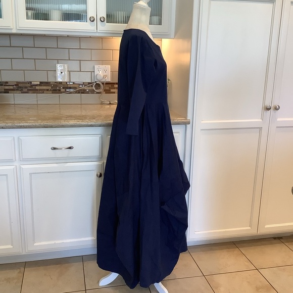 Giselle Shepatin Navy Blue Women's Dress Size 2 (Medium) Lagenlook - Picture 3 of 9